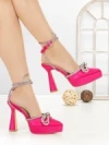 Pantofi cu Toc Gros si Platforma P-1308 FUCHSIA | STEPHAN