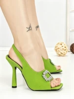 Sandale Dama cu Toc Subtire JA-29 GREEN | STEPHAN