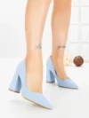 Pantofi cu Toc Gros G60-10 BLUE | FESTISIMO