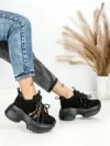 Pantofi Sport Dama cu Platforma 6581-1 BLACK | MEI