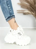 Pantofi Sport Dama cu Platforma 3605-7 WHITE | MEI
