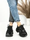 Pantofi Sport Dama cu Platforma 6580-7 BLACK | MEI