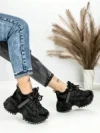 Pantofi Sport Dama cu Platforma 6580-8 BLACK | MEI