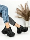 Pantofi Sport Dama cu Platforma 6580-2 BLACK | MEI