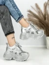 Pantofi Sport Dama cu Platforma 6580-5 SILVER | MEI