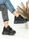 Pantofi Sport Dama cu Platforma 3570 BLACK | MEI