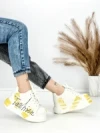 Pantofi Sport Dama din piele naturala 719-3 YELLOW | PANTOFUL