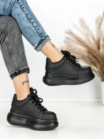 Pantofi Sport Dama din piele naturala 719-1 BLACK | PANTOFUL
