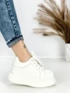 Pantofi Sport Dama din piele naturala 719-1 WHITE | PANTOFUL