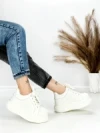 Pantofi Sport Dama din piele naturala 719-1 WHITE | PANTOFUL