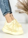 Pantofi Sport Dama din piele naturala 719-2 YELLOW | PANTOFUL