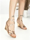 Sandale Dama cu Platforma BE-6013 CHAMPAGNE | BEUE SHOES