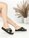 Papuci Dama cu Talpa Joasa BE-6077 BLACK | BEUE SHOES