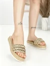 Papuci Dama cu Talpa Joasa BE-6073 GOLD | BEUE SHOES