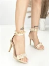 Sandale Dama cu Toc Subtire 6008 BEIGE | BEUE SHOES