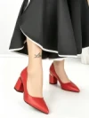 Pantofi cu Toc Gros J-221 RED | CHERIE