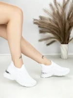 Pantofi Sport Dama cu Platforma BK198 WHITE | OMODA