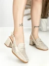 Pantofi cu Toc Gros L8576G BEIGE | ABLOOM
