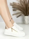 Sneakers Dama BK-56-7 WHITE-CHAMPAGNE | ABLOOM