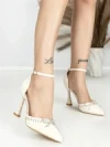 Sandale Dama cu Toc Subtire 6DC8 BEIGE | MEI