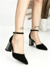 Sandale Dama cu Toc Gros 6YXD12 BLACK | MEI