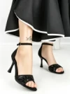 Sandale Dama cu Toc Subtire 5HLX66 BLACK | MEI