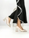 Pantofi cu Toc Gros DD89933 BEIGE | ABLOOM