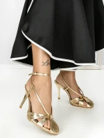 Sandale Dama cu Toc Subtire SY-30 GOLD | ABLOOM