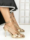 Sandale Dama cu Toc Subtire SY-30 GOLD | ABLOOM