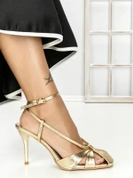 Sandale Dama cu Toc Subtire SY-30 GOLD | ABLOOM