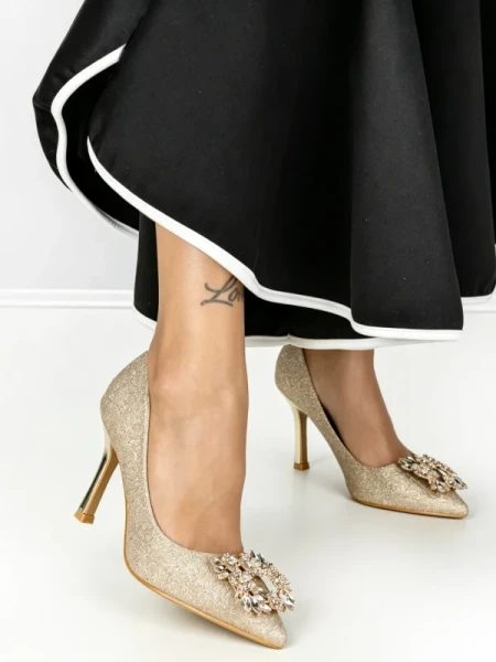 Pantofi Stiletto K705 GOLD | ABLOOM