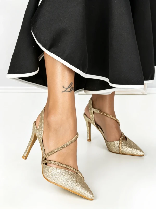 Pantofi Stiletto K702 GOLD | ABLOOM