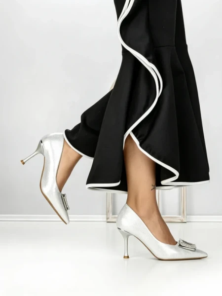 Pantofi Stiletto A7847-1 SILVER | ABLOOM
