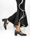 Pantofi cu Toc Gros 77-558 BLACK | CM