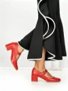 Pantofi cu Toc Gros 77-558 RED | CM