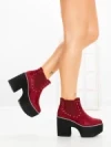Botine cu Toc Gros 8607B BURDEOS | STEPS HIGHER