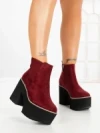 Botine cu Toc Gros 8605B BURDEOS | STEPS HIGHER