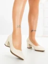 Pantofi cu Toc Gros JM588N BEZI | ANNALISE