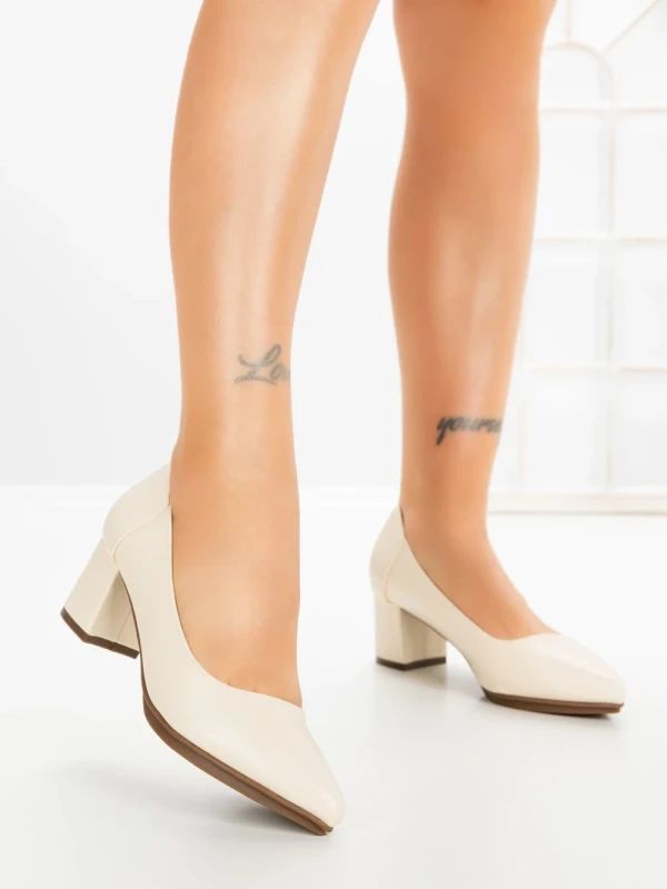Pantofi cu Toc Gros JM588N BEZI | ANNALISE
