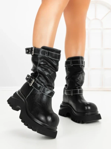 Ghete Dama cu Platforma 1899-18S BLACK | MEI