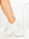 Pantofi Sport Dama cu Platforma 6668-3 WHITE | MEI