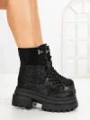Ghete Dama cu Platforma 8505-3 BLACK | MEI