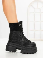 Ghete Dama cu Platforma 8505-3 BLACK | MEI