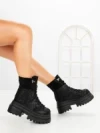 Ghete Dama cu Platforma 8505-3 BLACK | MEI