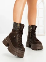 Ghete Dama cu Platforma 8505-3 BROWN | MEI