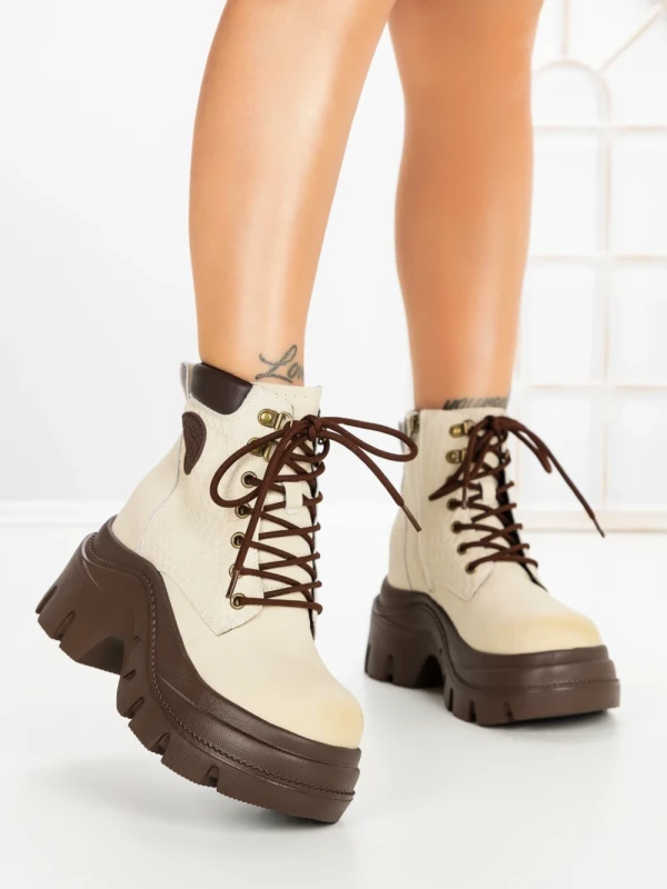 Ghete Dama cu Platforma 8501-3 BEIGE | MEI