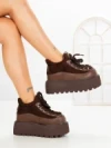 Ghete Dama cu Platforma 9018-1S BROWN | MEI