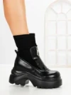 Ghete Dama cu Platforma 8502-1 BLACK | MEI