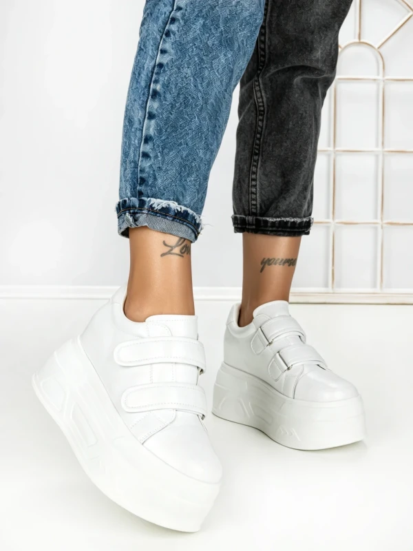 Pantofi Sport Dama cu Platforma 3621-5 WHITE | MEI