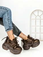 Pantofi Sport Dama cu Platforma 7917-278 BROWN | MEI